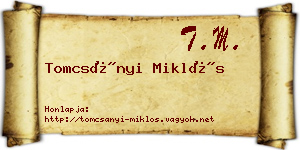 Tomcsányi Miklós névjegykártya